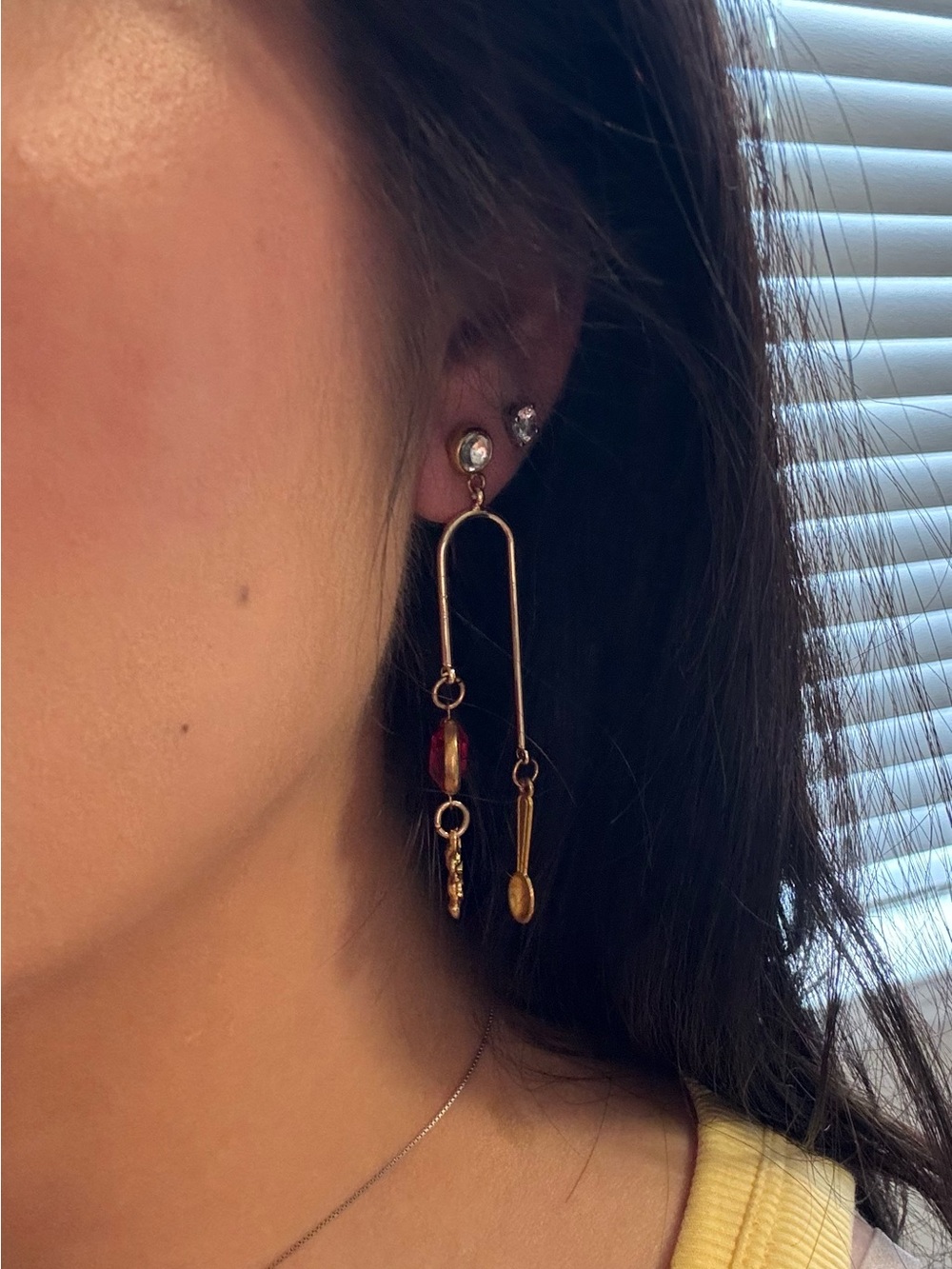 One-of-a-Kind Handmade Vintage Charm Statement Earrings - Picture 8 of 8